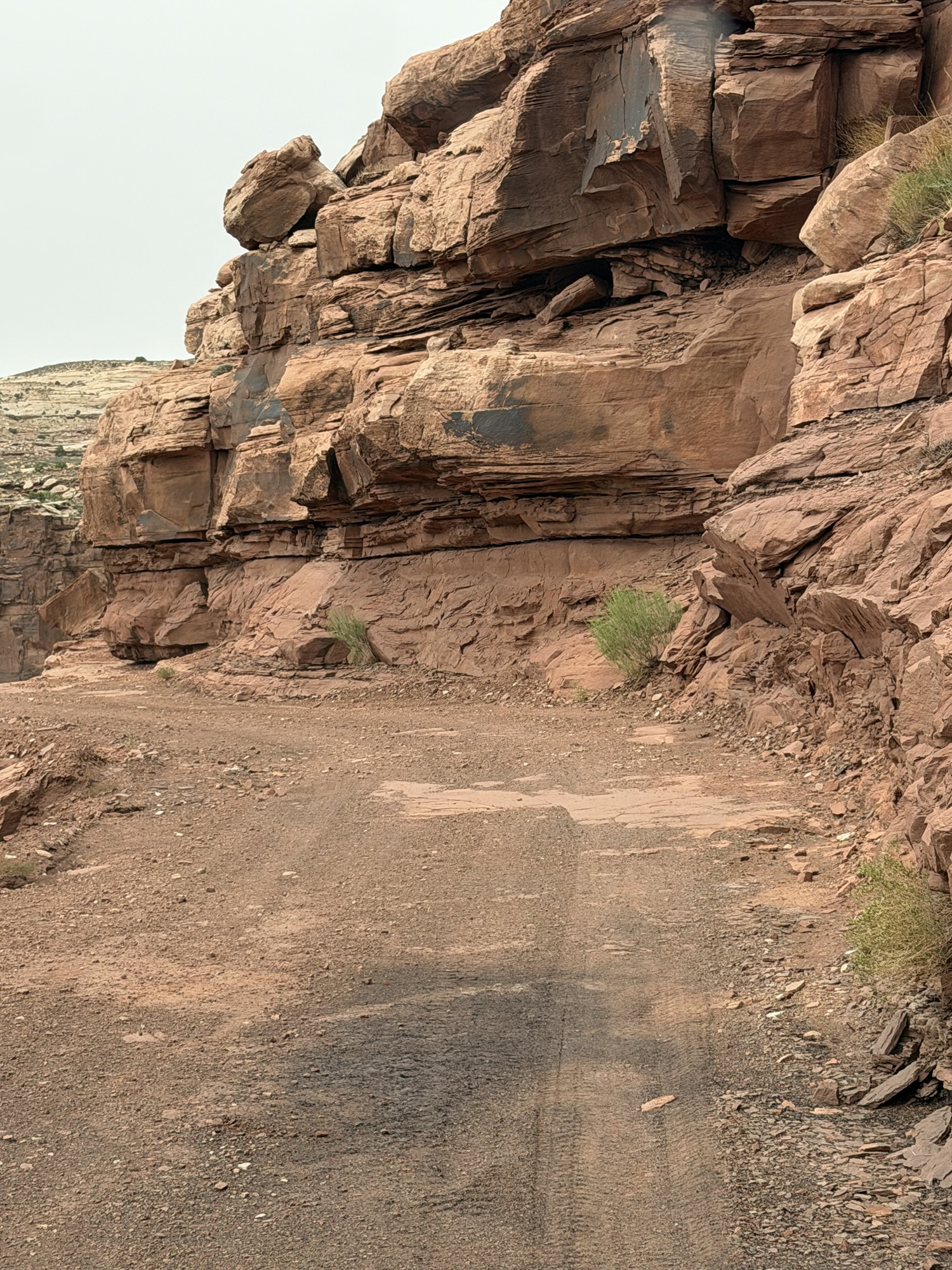 Heading down the switchbacks of Spring Canyon, Moab, UT