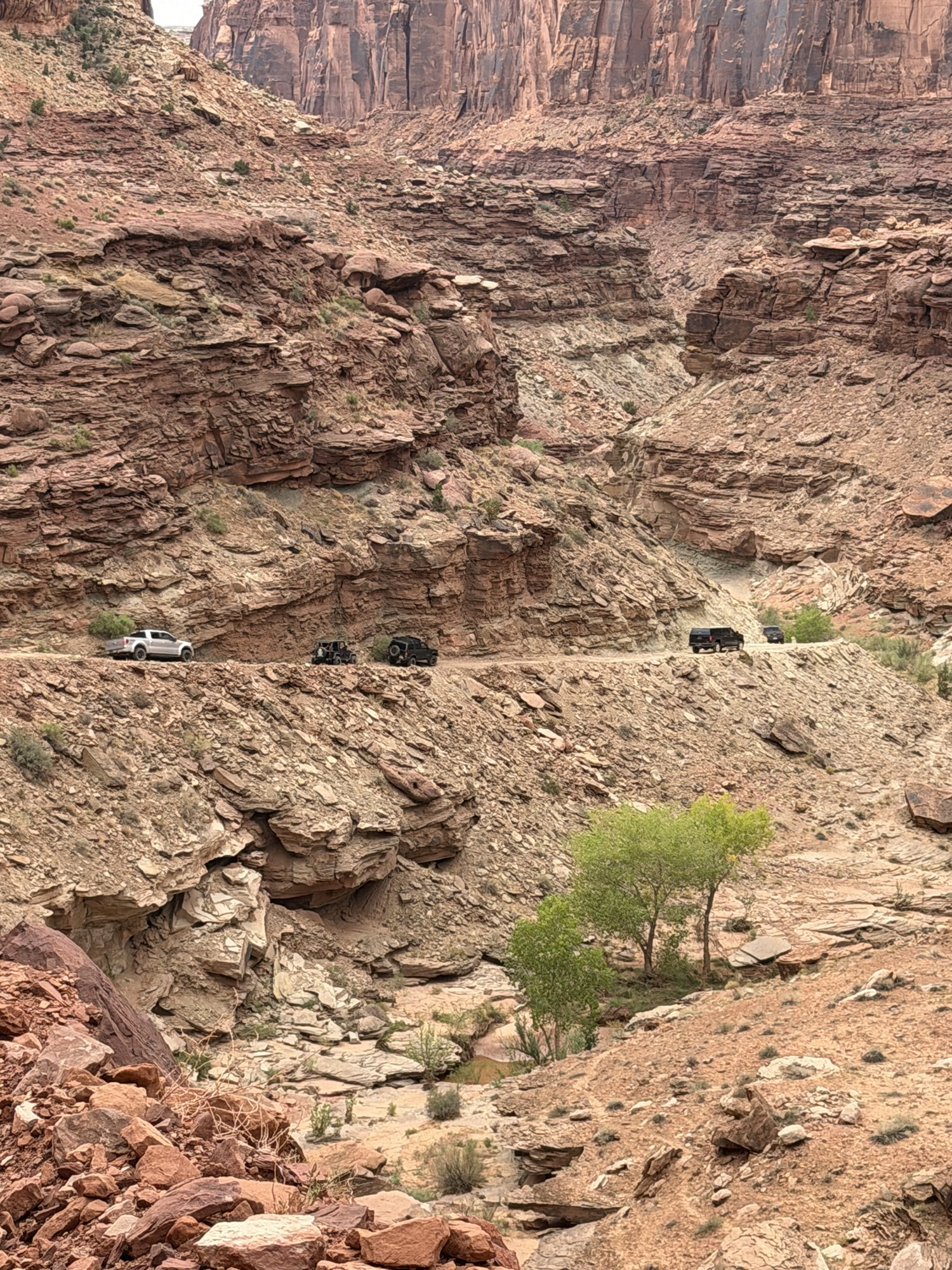 Catching up to other off-roaders going down into Spring Canyon, Moab, UT