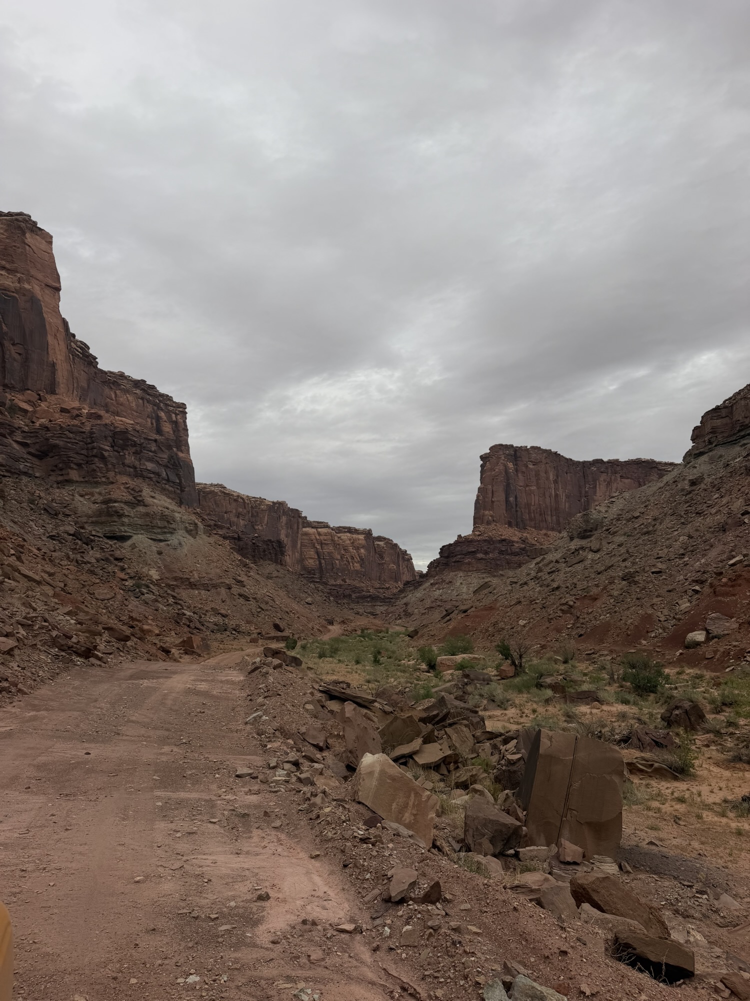 Climbing back up the switchbacks of Spring Canyon Bottom Trail, Moab, UT
