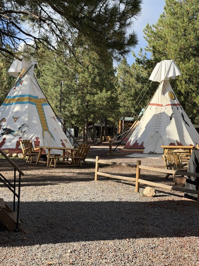 Tipi camping at Circle Pines KOA, Williams, AZ